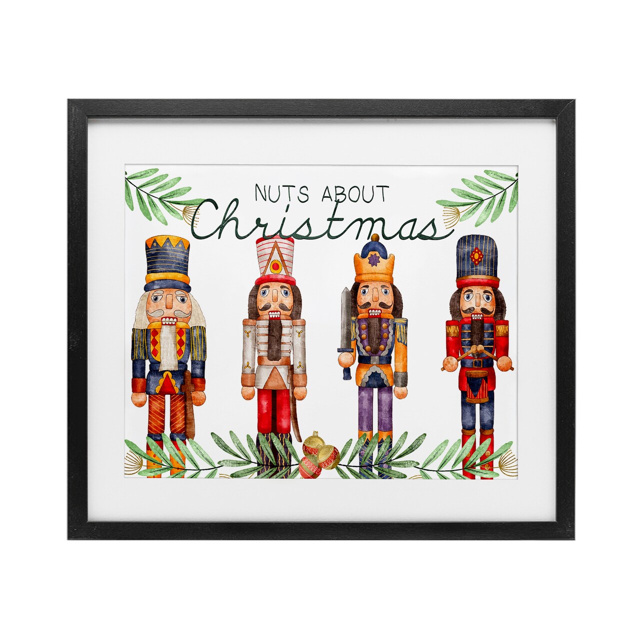 Stupell Industries Nuts About Christmas Nutcrackers Framed Print Under Glass, design by Kim Allen
